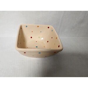 Temp-Tations Polka Dot  square mixing bowl  6 7/8"‎ square Discontinued